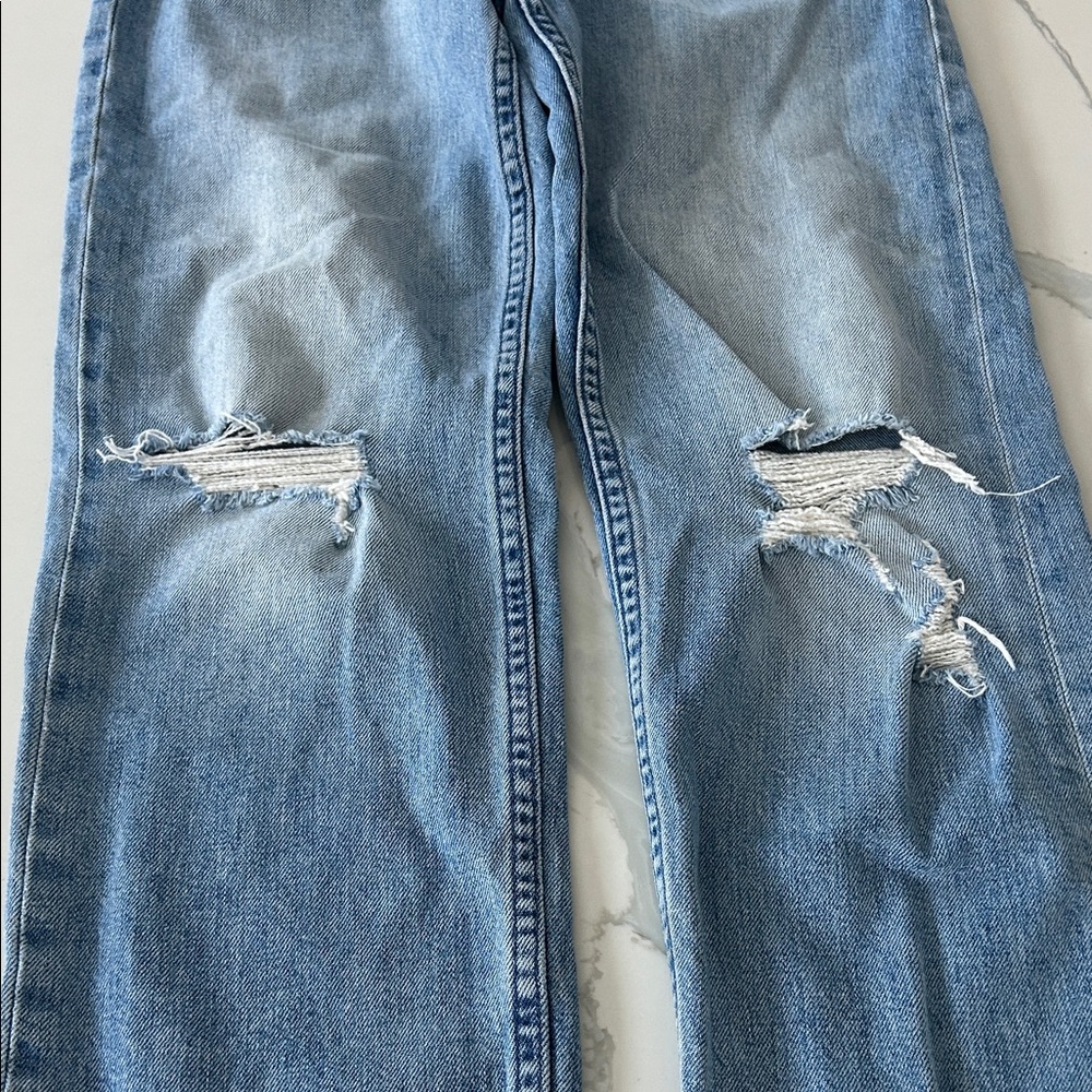 MOTHER Light Blue Straight Leg Jeans - Picture 4 of 10